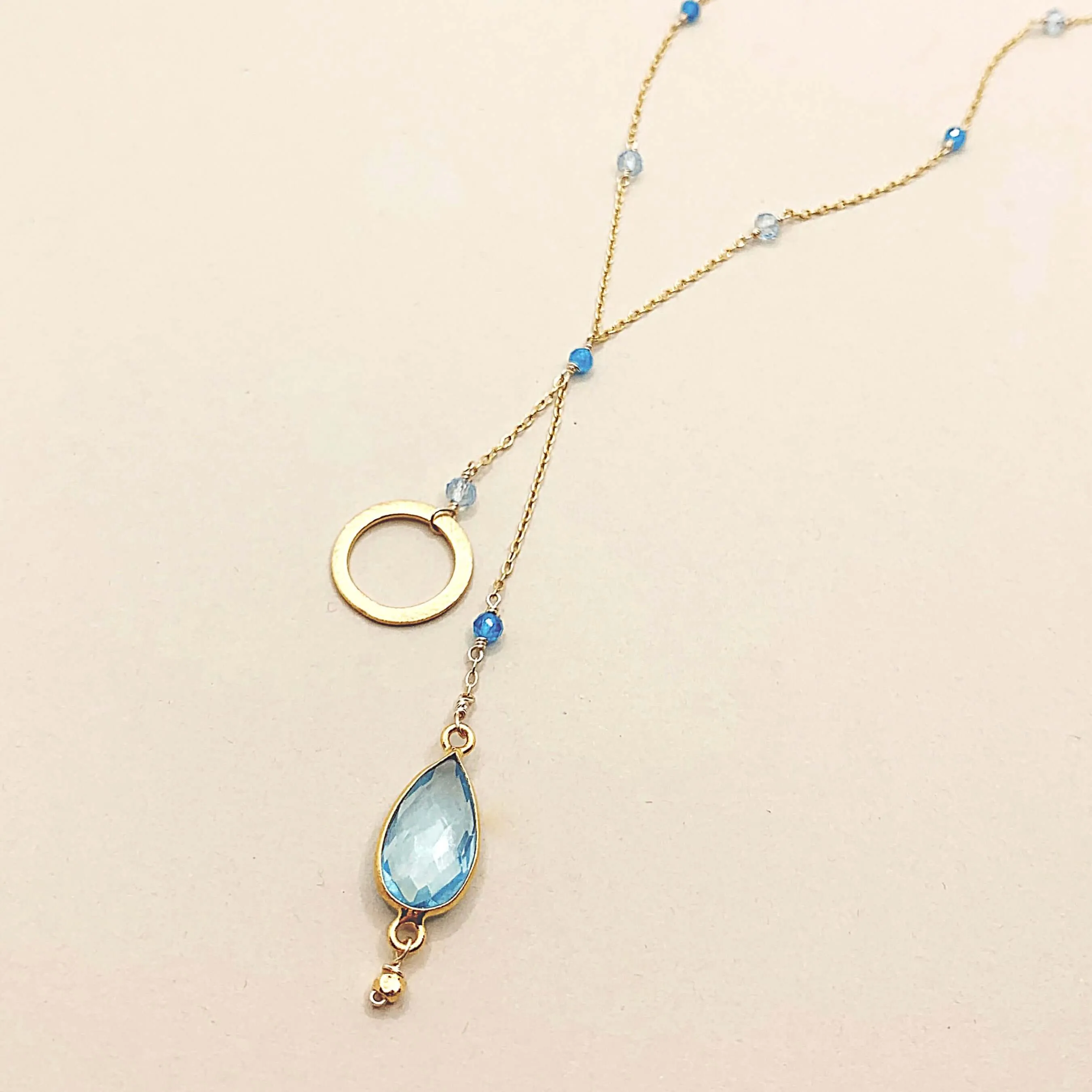 Aquamarine Quartz Ballet Necklace