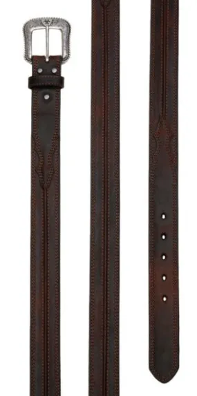 ARIAT Men's Rowdy Brown Center Cord Western Belt