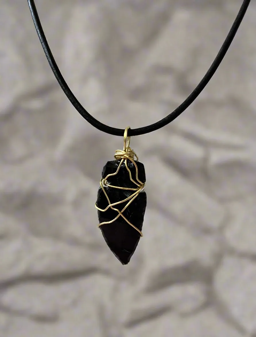 Arrowhead Wrapped in Gold / Silver Wire