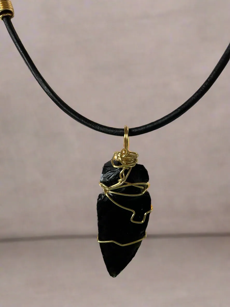 Arrowhead Wrapped in Gold / Silver Wire