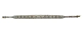 Art Deco Old Cut & Brilliant Diamond 14k Gold Platinum Bracelet