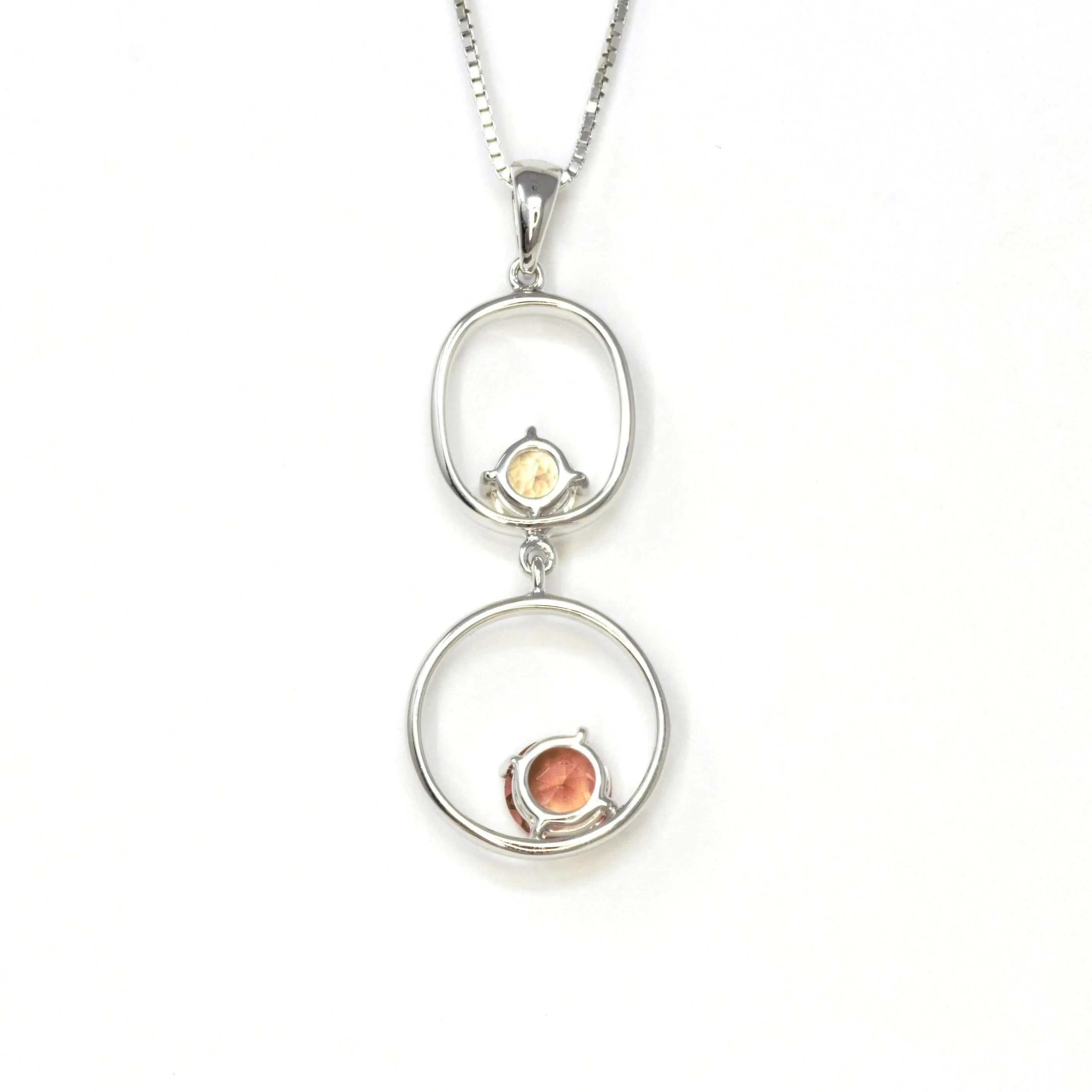 Baikalla™ "Diana" 14k Gold Natural  2 Oregon Sunstones Pendant Necklace