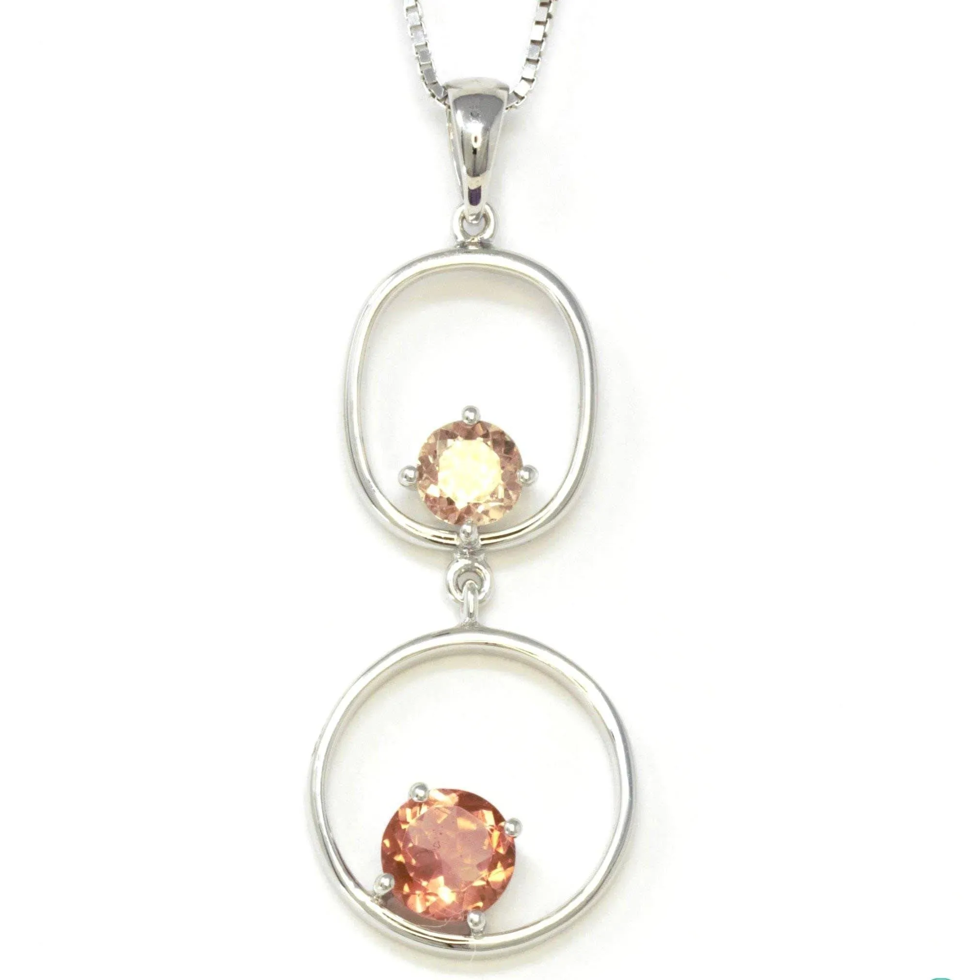 Baikalla™ "Diana" 14k Gold Natural  2 Oregon Sunstones Pendant Necklace