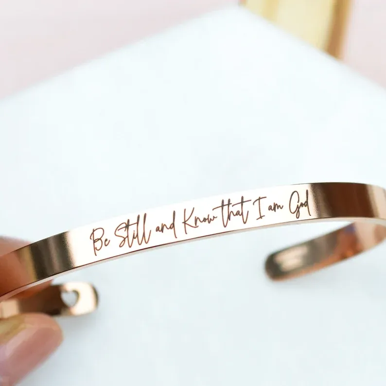 Be Still Necklace and Bracelet set, Christian Gifts,Psalms Necklace,Religious Jewellery, Necklaces for Her, Bible Verse Jewelry,Personalised