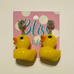 Big Rubber Duckie Statement Earrings