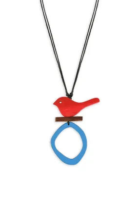 Bird & Loop Wooden Necklace