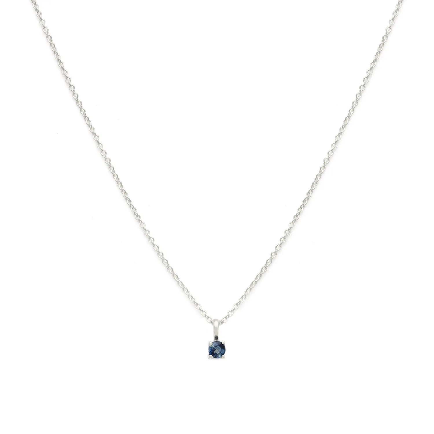 Birthstone Necklace | Silver & Sapphire