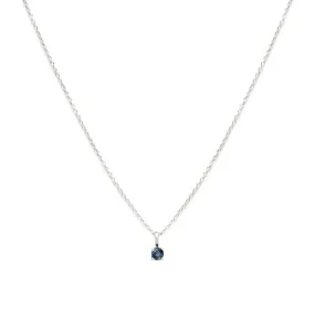 Birthstone Necklace | Silver & Sapphire