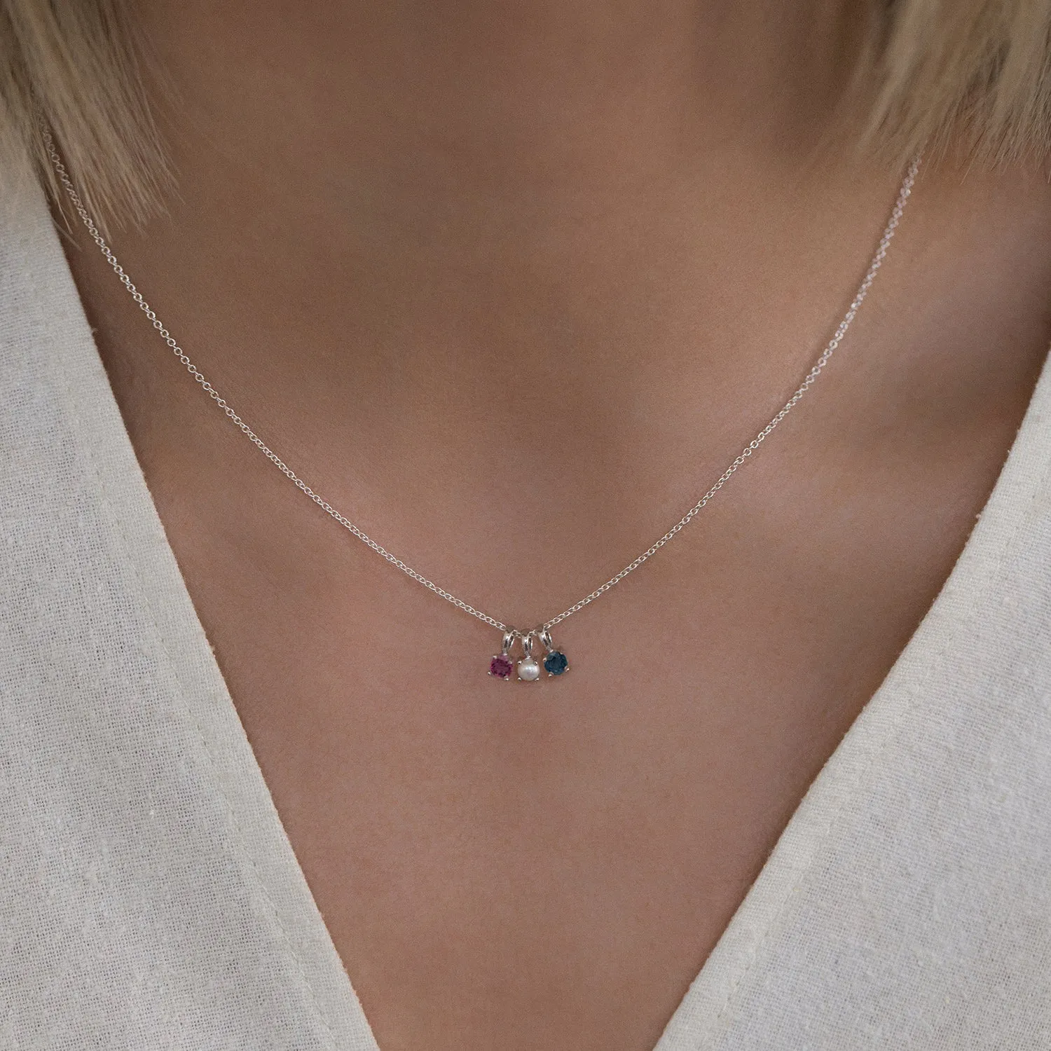 Birthstone Necklace | Silver & Sapphire