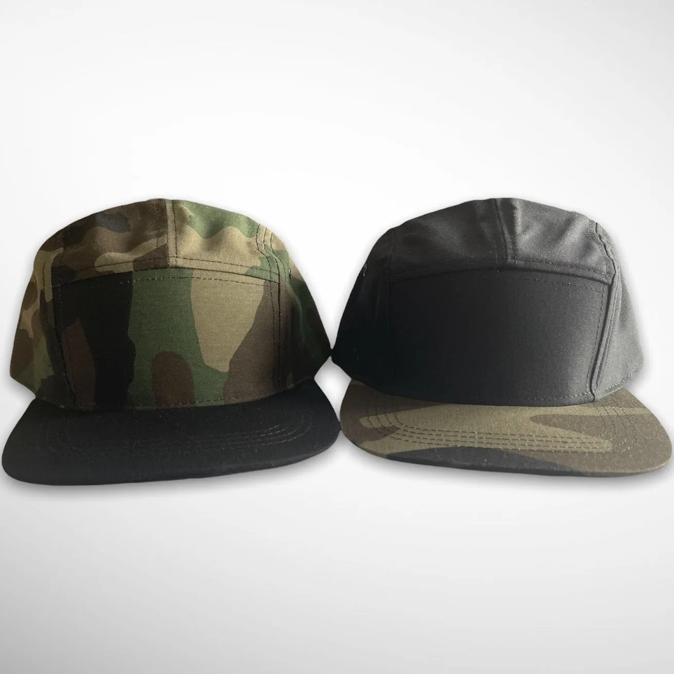 Black /Army Fatigue Five Panel Cap