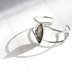 Black Tourmalinated Quartz Cuff Bracelet