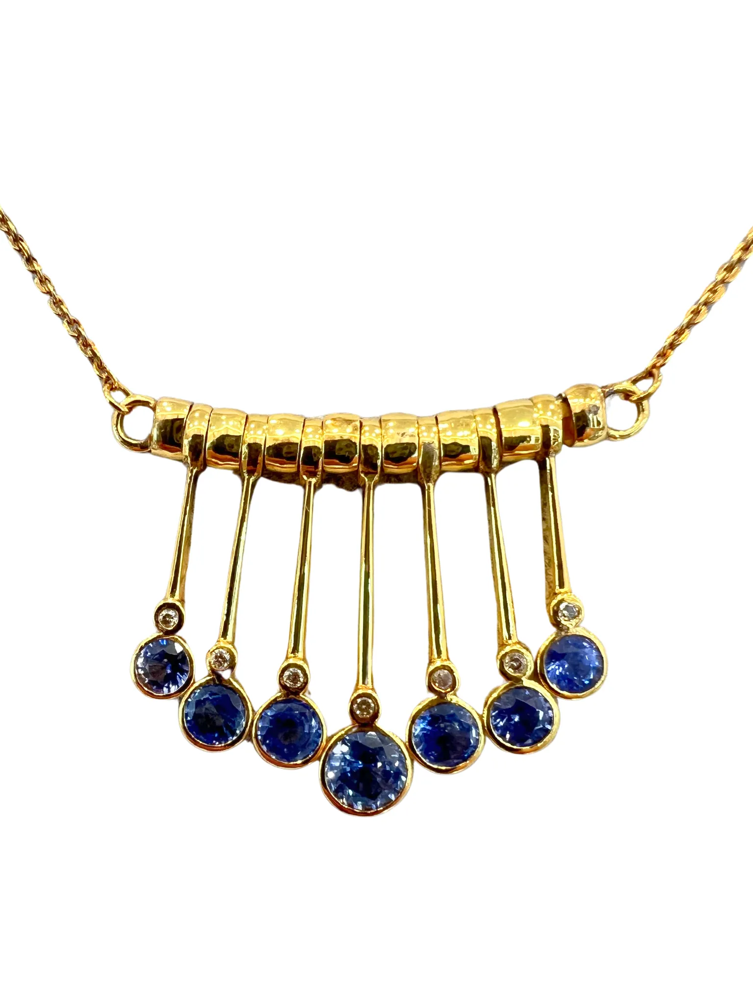 Blue Sapphire Diamond Necklace