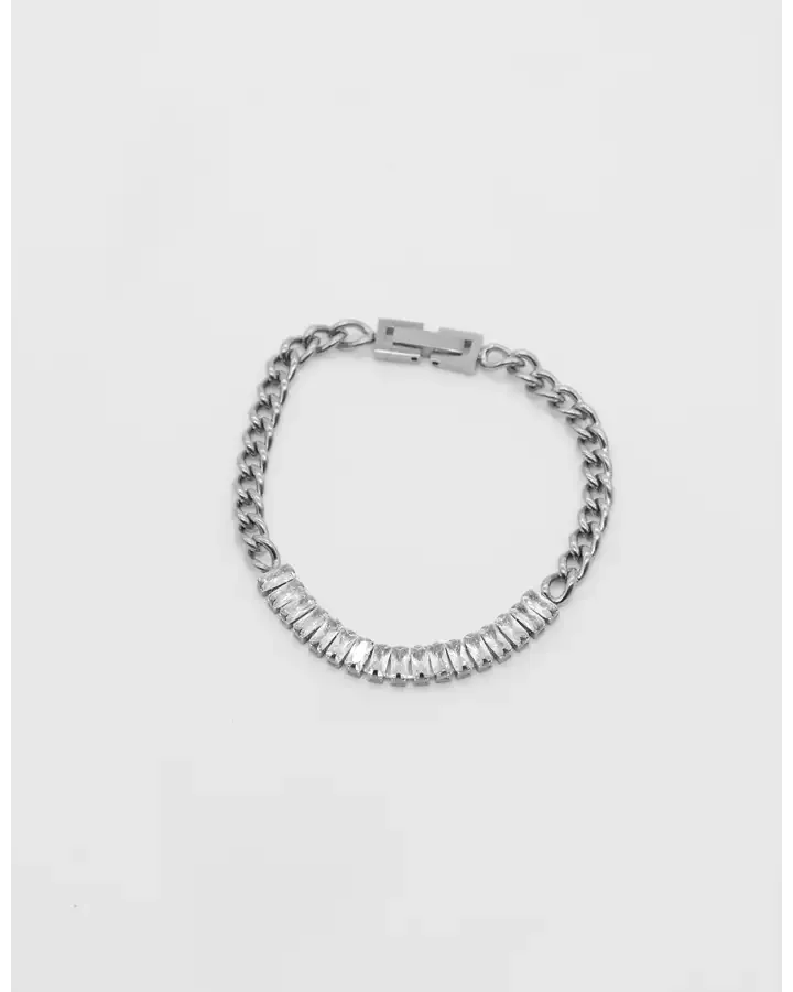 Bracelet - Chain w/ Cubic Zirconia Silver