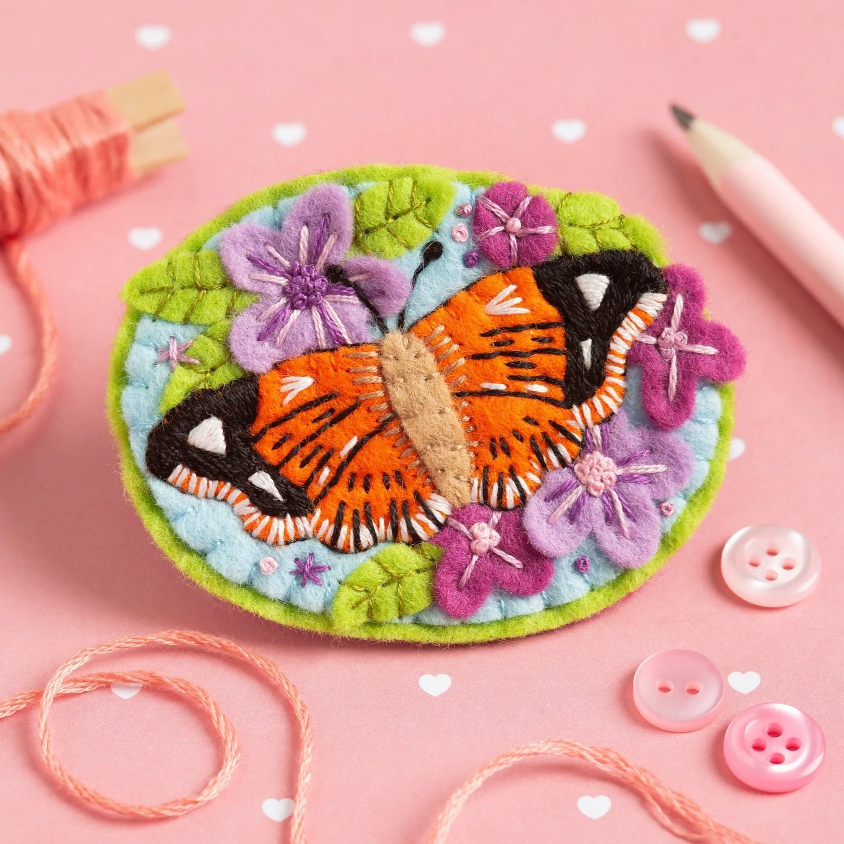 Butterfly Felt Craft Brooch Kit