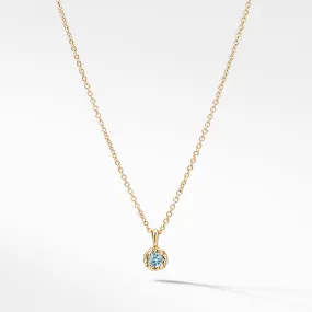 Cable Collectibles® Kids Necklace Birthstone Necklace with Aquamarine in 18K Gold, 3mm