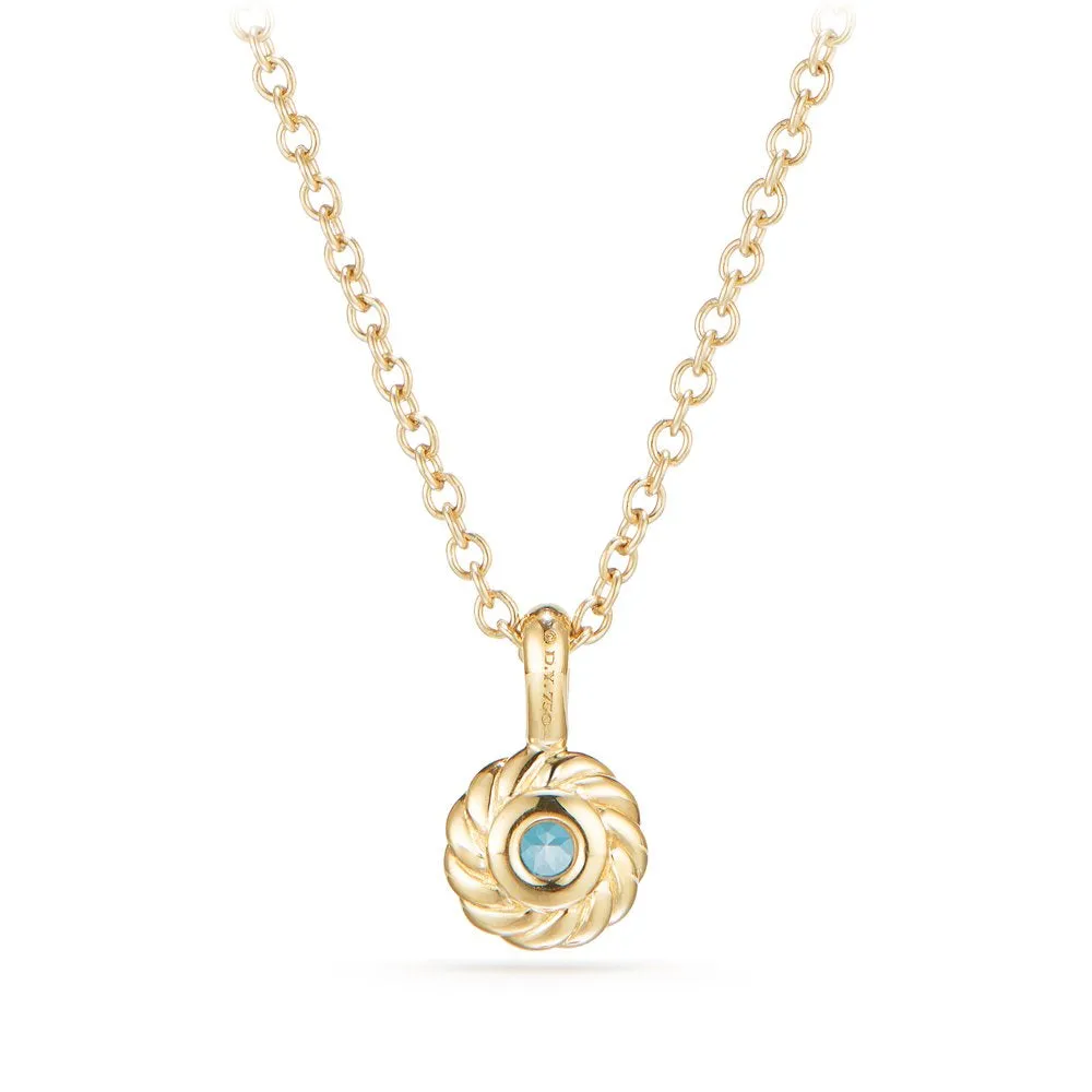 Cable Collectibles® Kids Necklace Birthstone Necklace with Aquamarine in 18K Gold, 3mm