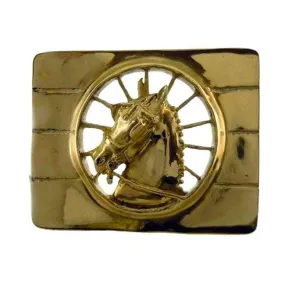 Carriage Driving Horse Belt Buckle in Bronze