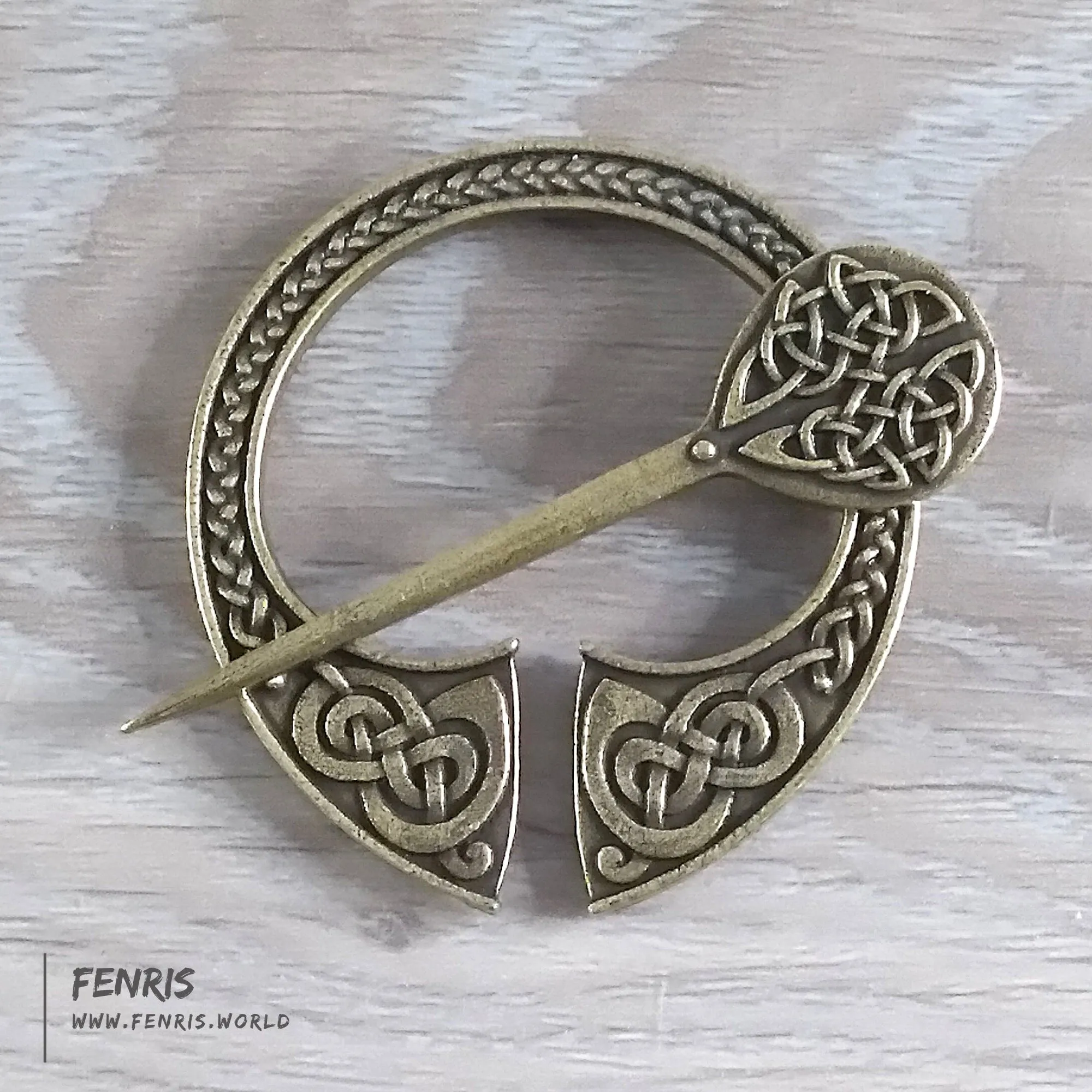 Celtic Cloak Pin Brooch Bronze Penannular Viking Style