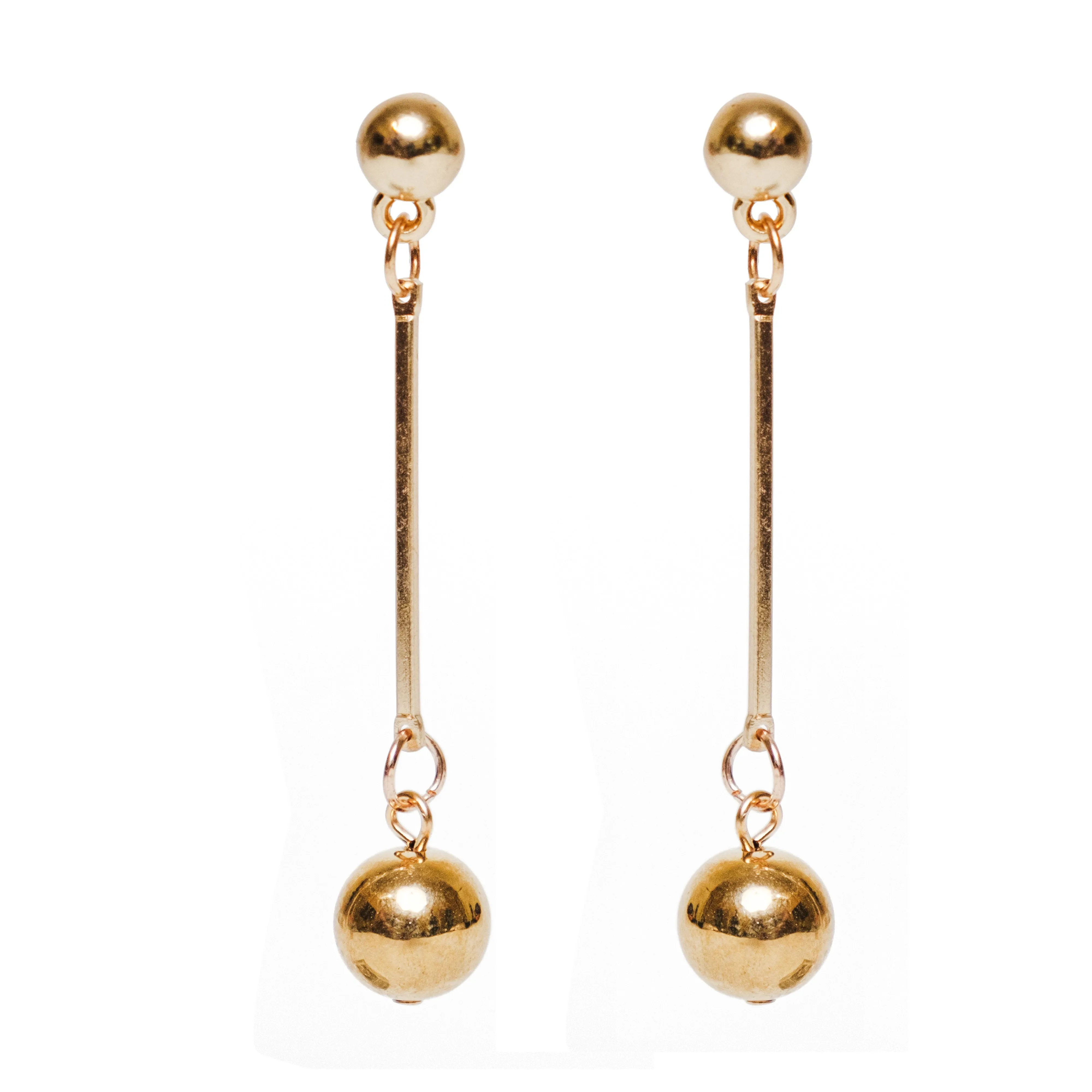 Chokore Golden Ball Drop Earrings