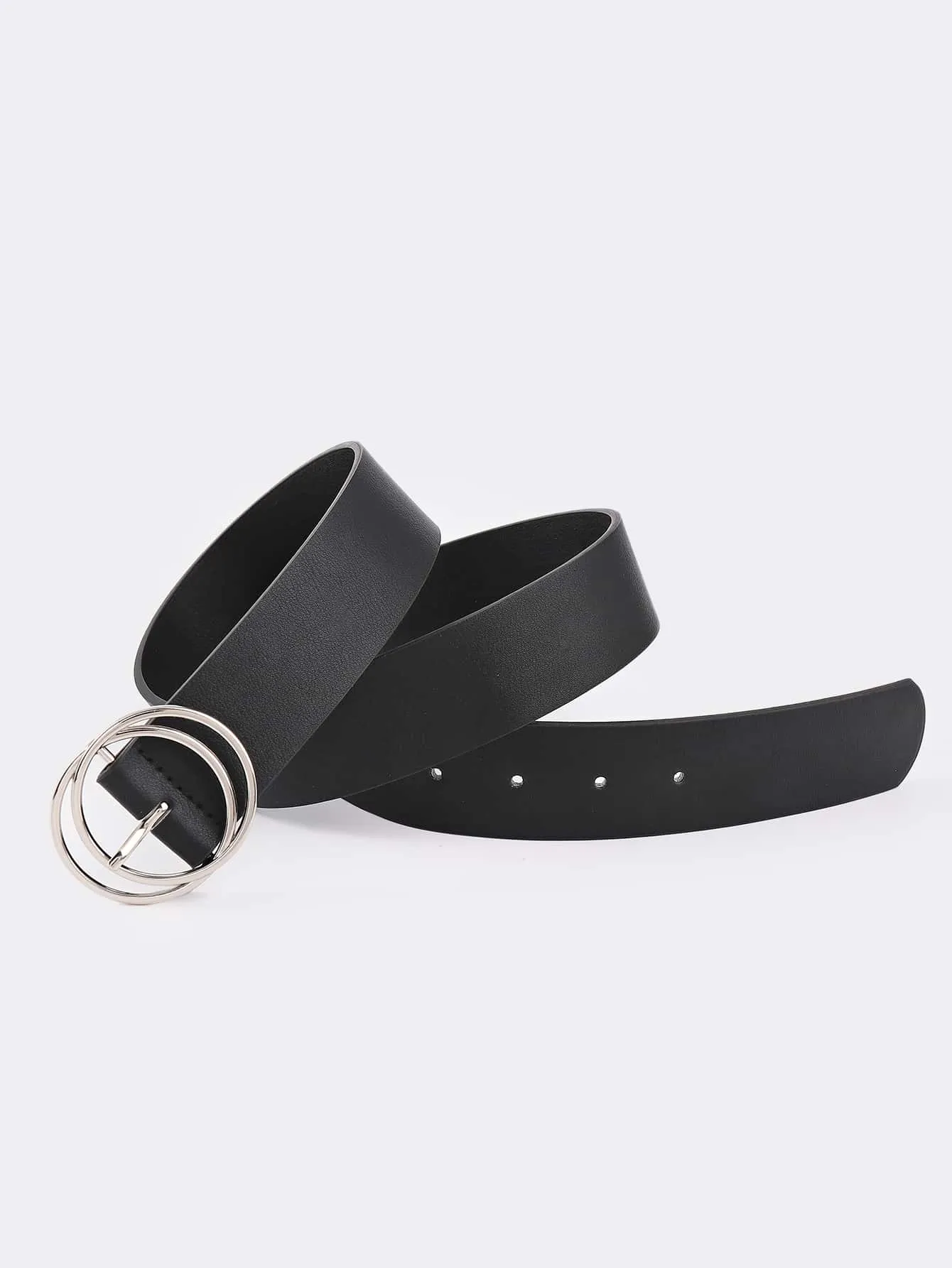 Circle Decor Buckle Belt With Hole Punch