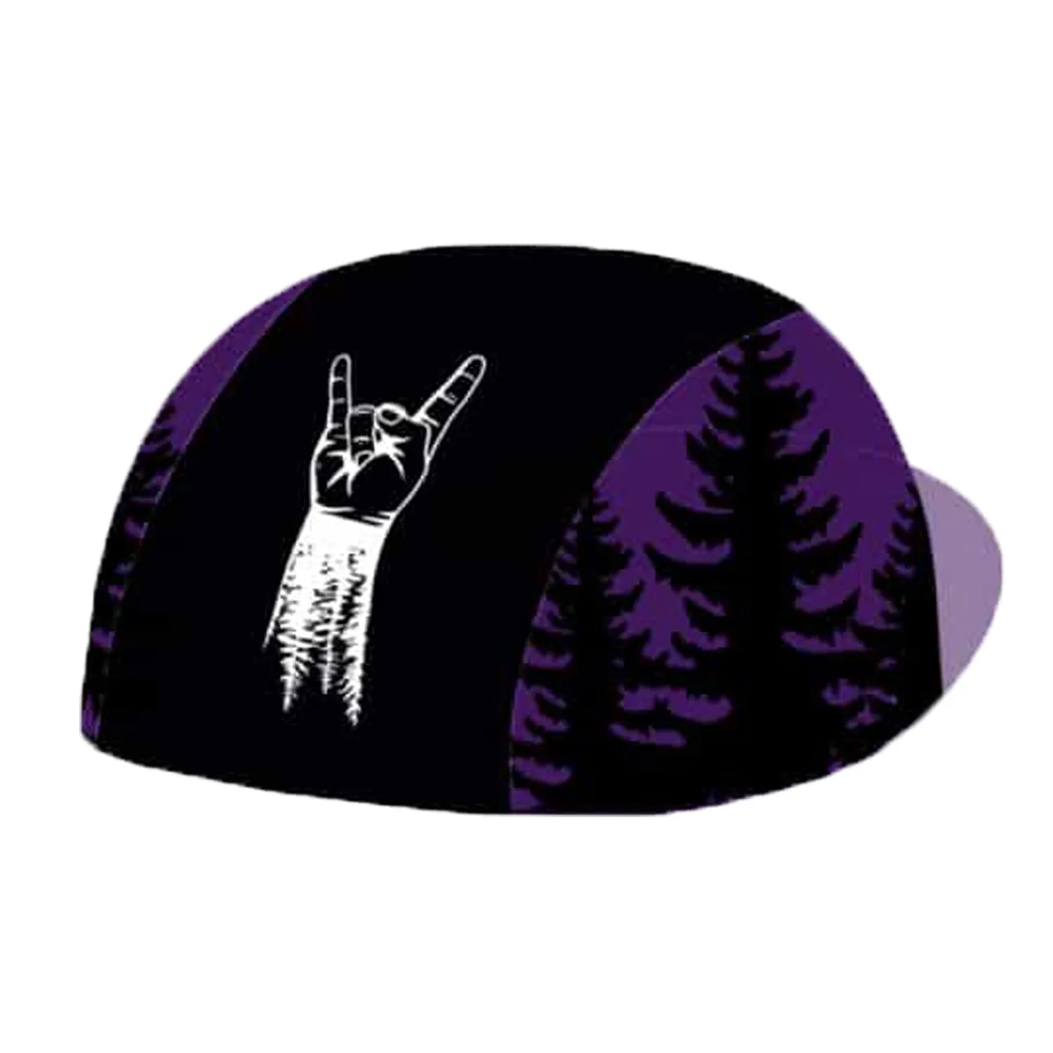 Classic Retro Forest Finger Printing Polyester Cycling Caps  Purple Black White Quick Dry For Bicycle Hats  Men And Women Wear