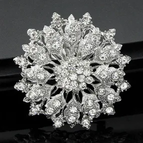 Classic Rhinestone Crystal Small Flower Brooch for Wedding Bouquet-Pin