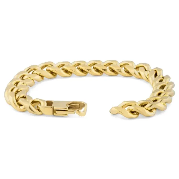 Classy Men 12mm Gold-Toned Chain Bracelet