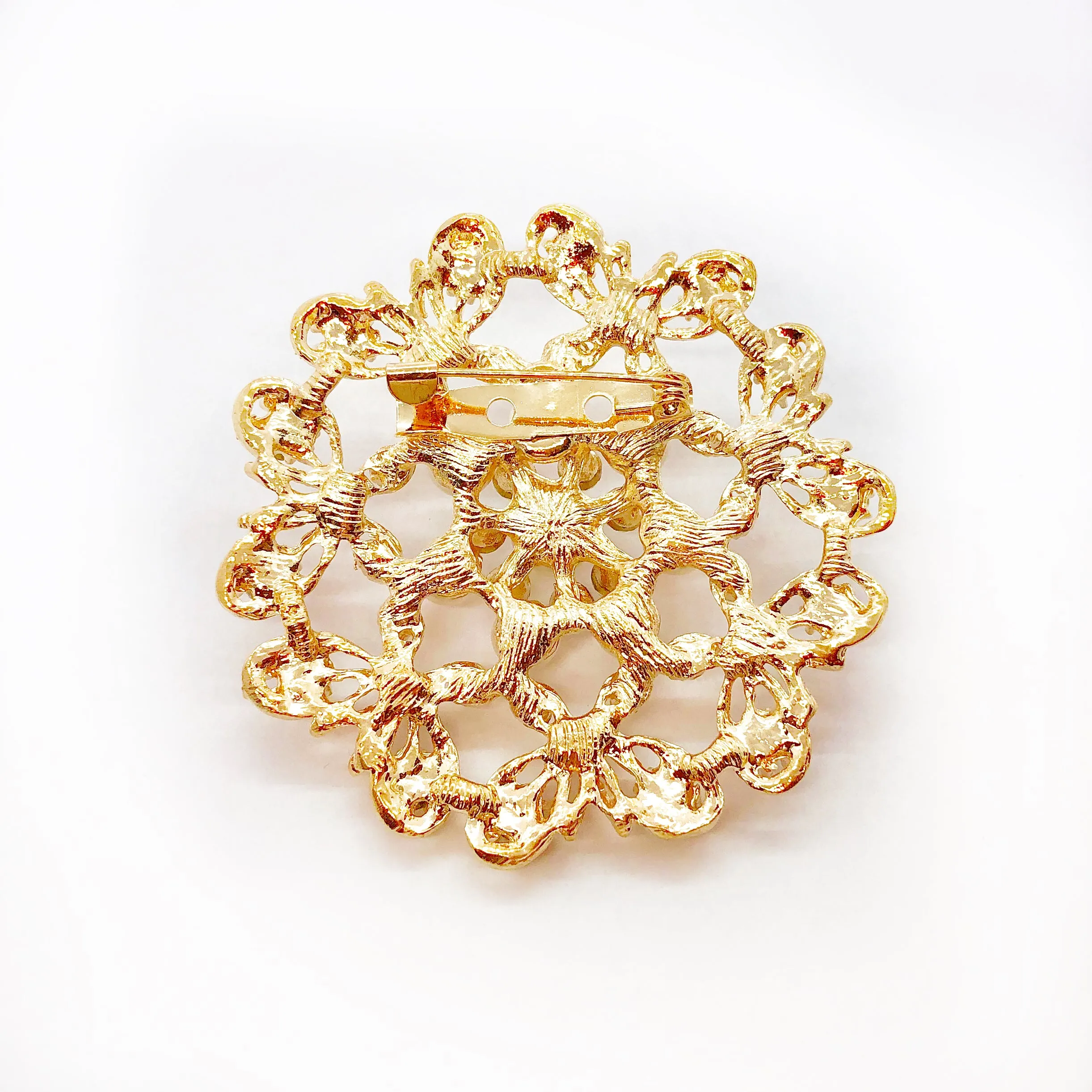 Cluster Of Butterflies Crystal Pearl Brooch Pin