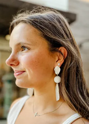 Color Coated Petal & Ball Drop Earrings