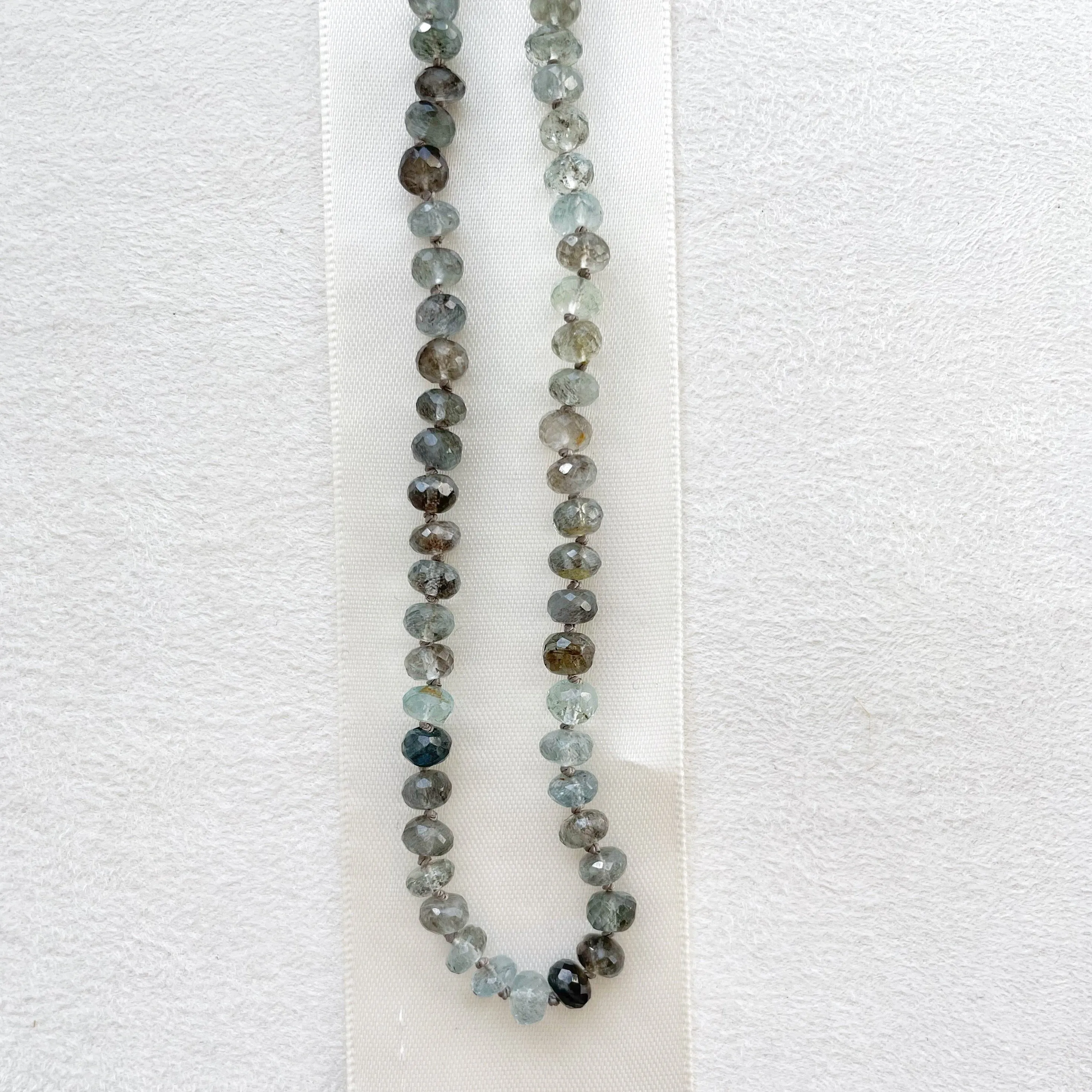 Copper Aquamarine Knotted Necklace