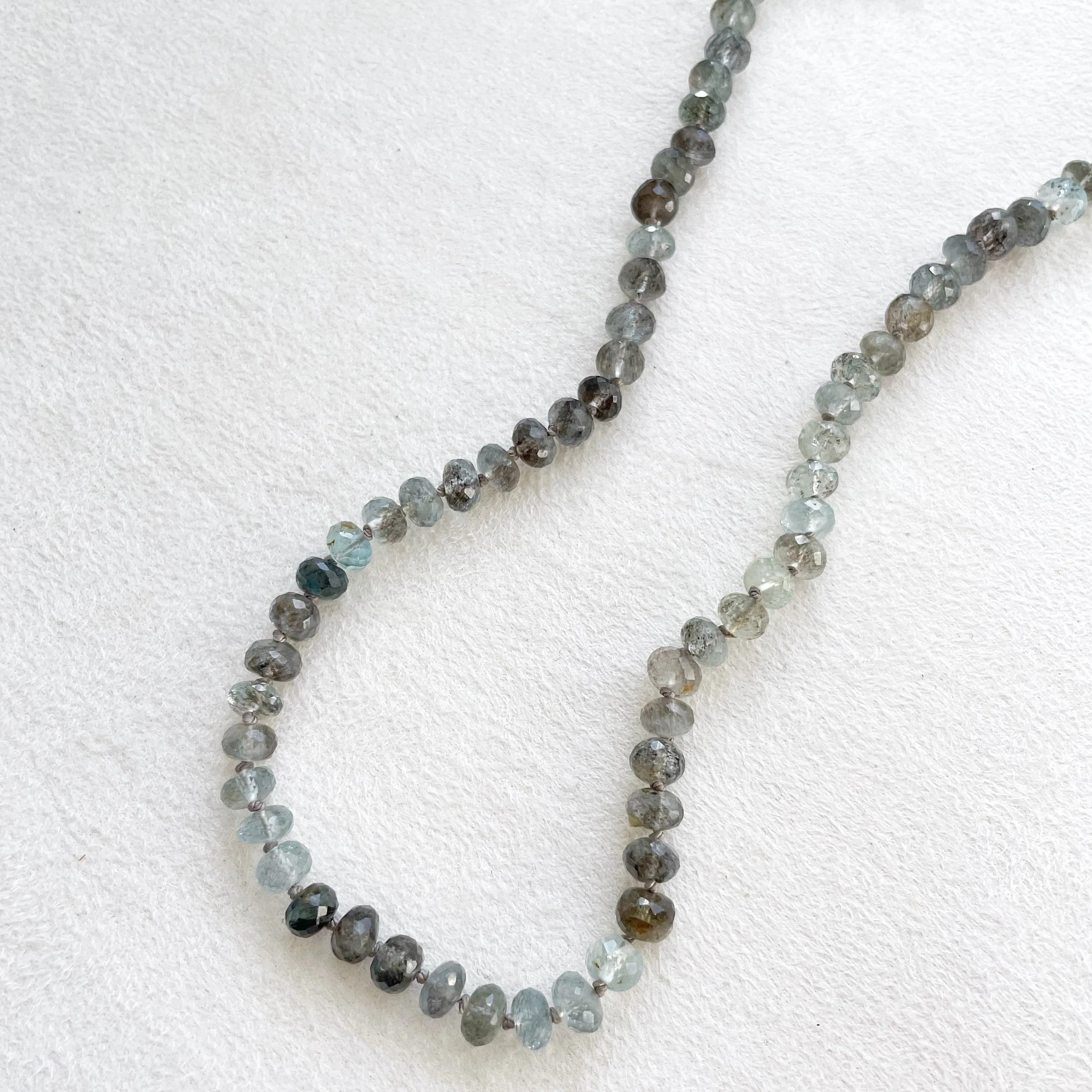 Copper Aquamarine Knotted Necklace