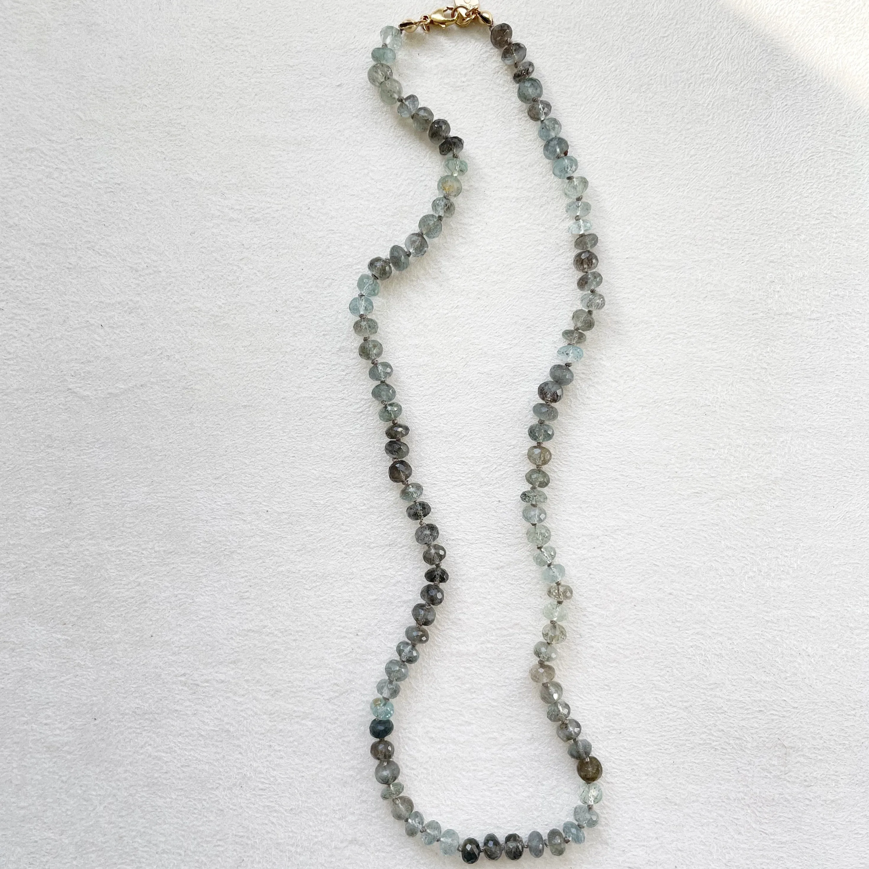 Copper Aquamarine Knotted Necklace