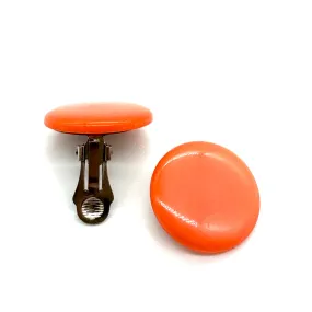 Coral Moonglow Disc Clip On Earrings - Estate