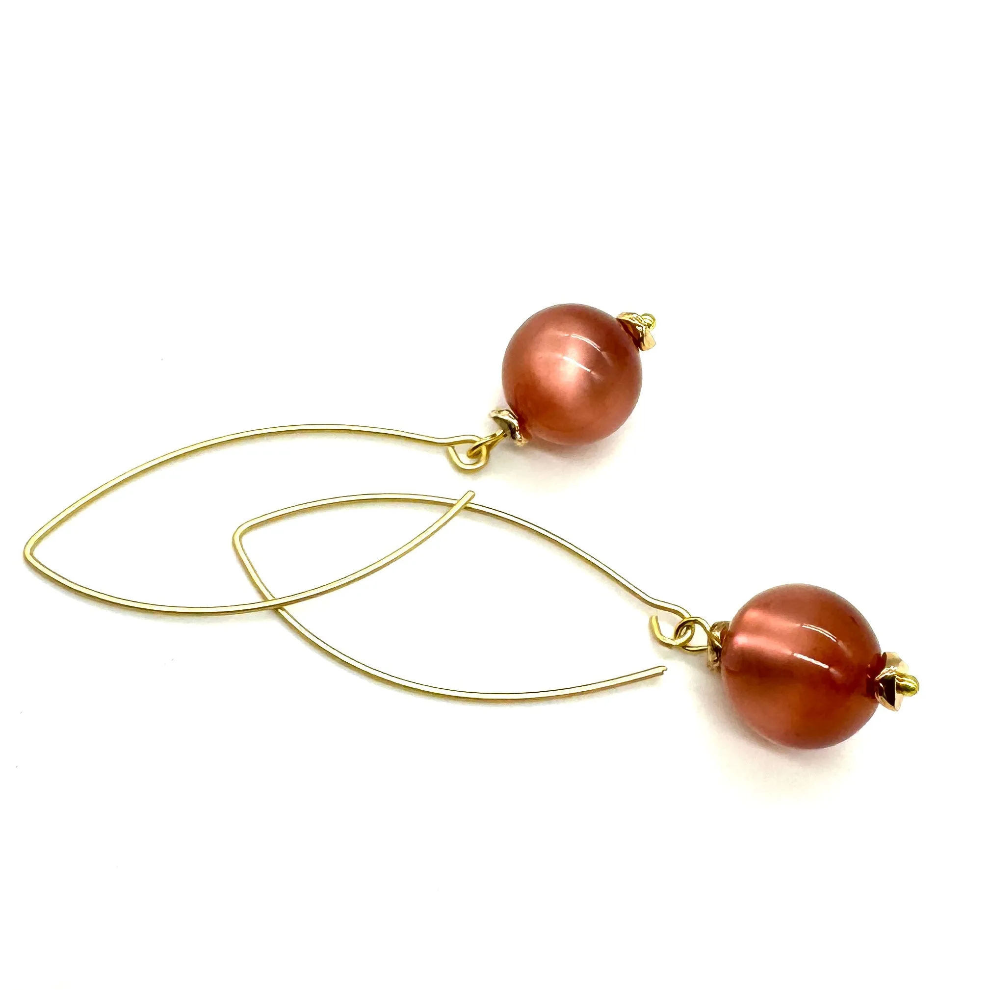 Cran-coral Cocktail Raindrop Earrings