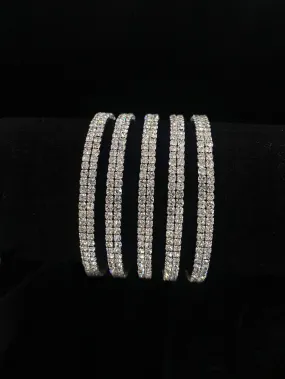 Crystal Rhinestone 5 Row Cuff Bracelet