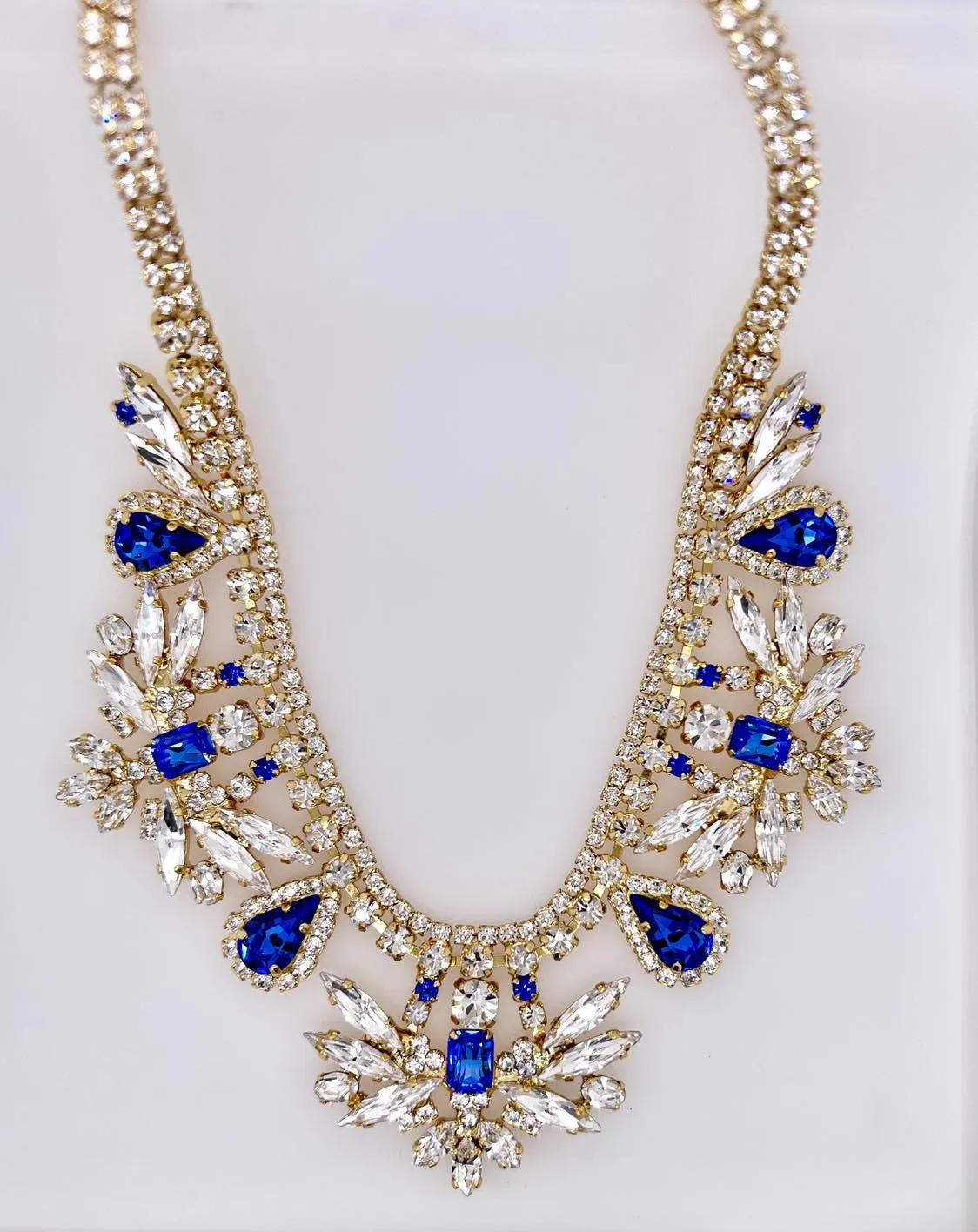 Crystal Sapphire Bib Necklace