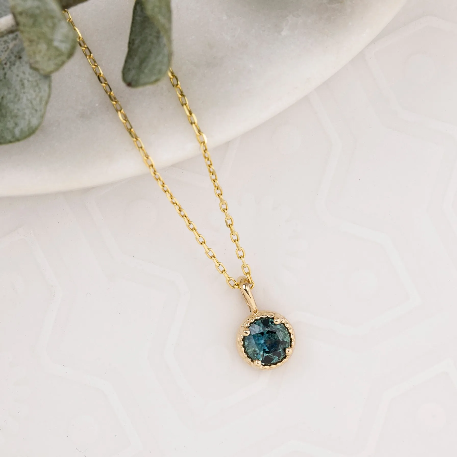 Dahlia 0.60ct Montana Sapphire Solitaire Necklace