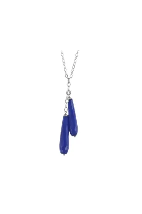 Dark Blue Jade Long Necklace