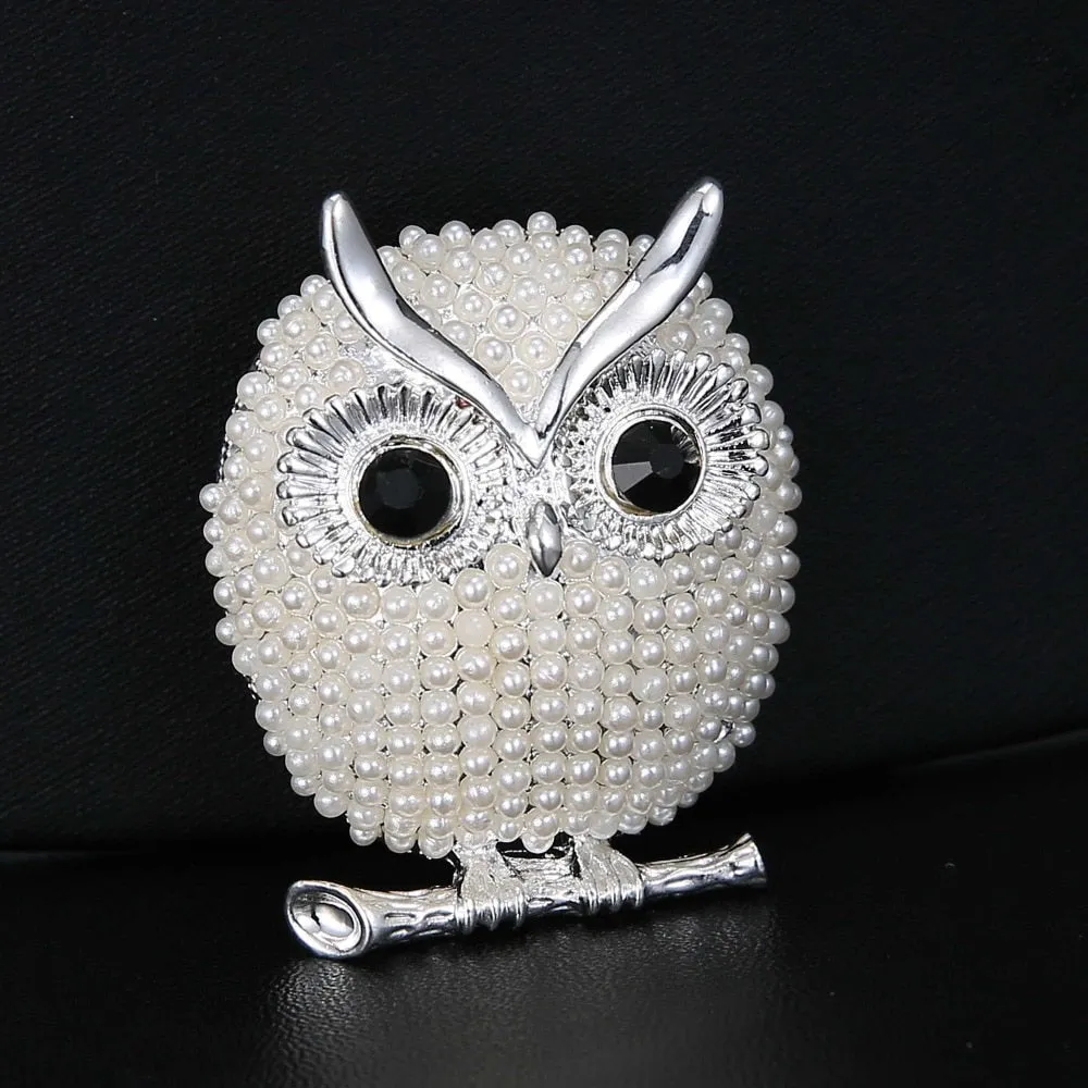 Darling Little Pearl Owl Brooch-Special Wedding Jewelry-Accessory-Gift