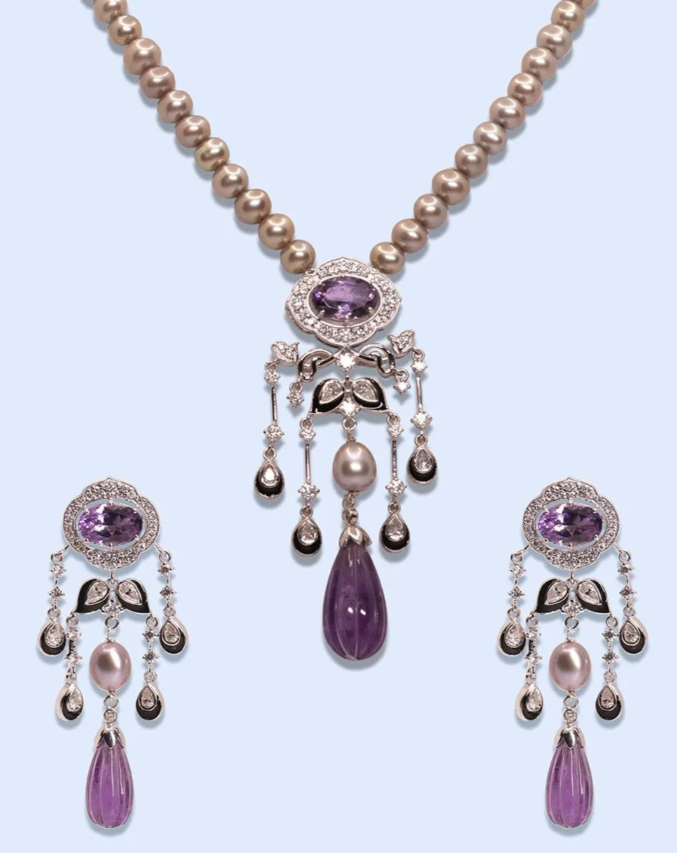 Deco Amethyst Necklace Set