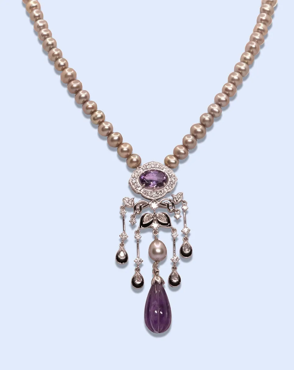 Deco Amethyst Necklace Set