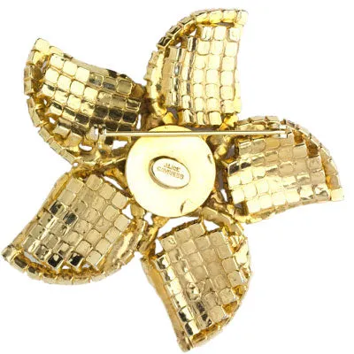 Diamanté & Gold Starfish Brooch by Alice Caviness