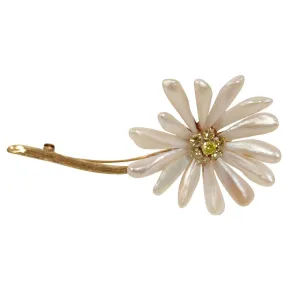 Diamond 14 Karat Gold Petal Daisy Brooch