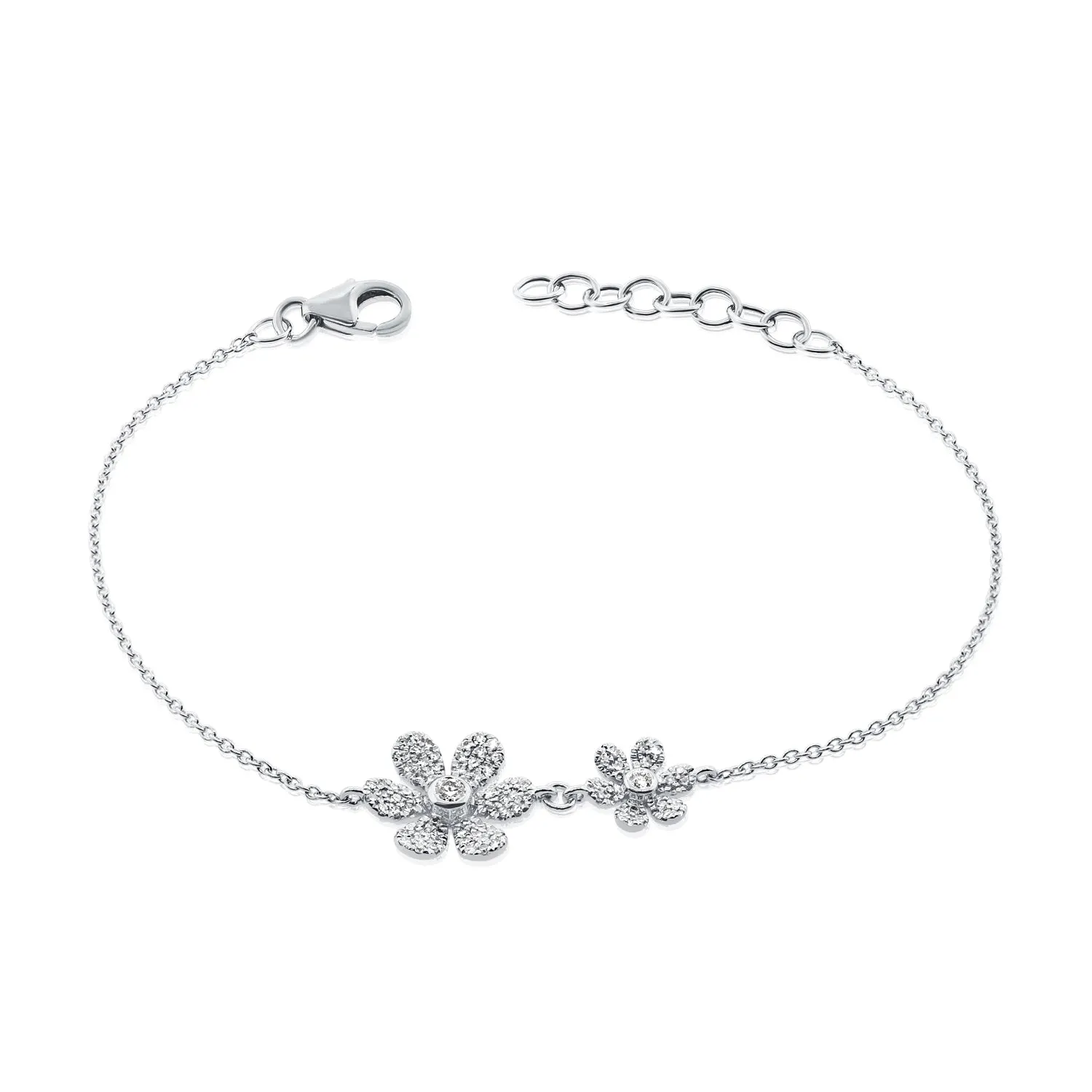 Diamond Double Daisy Bracelet