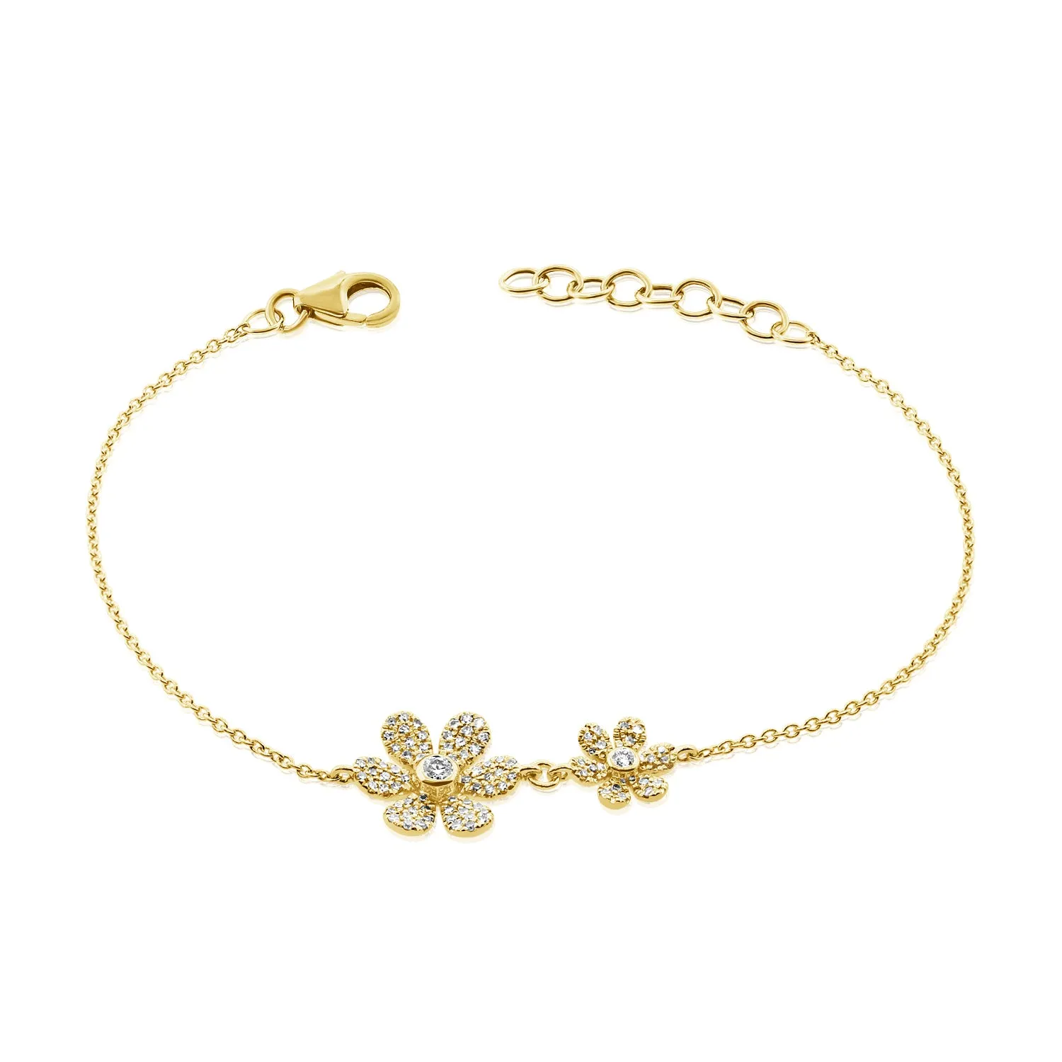 Diamond Double Daisy Bracelet