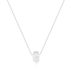 Disney Princess And The Frog Rhodium Plated Tiana Pearl Pendant on 40cm Chain