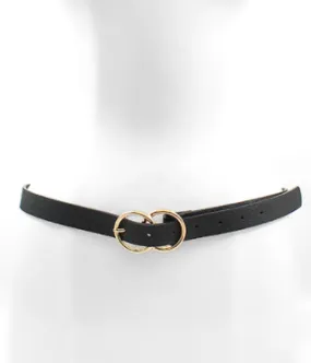 Double Circle buckle Belt Black