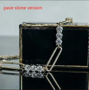 Doveggs round pave bezel moissanite/lab grown diamond bracelet