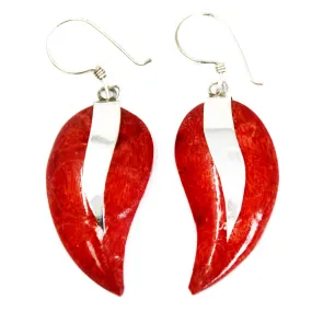 Elegant 925 Silver Mango Coral Earrings - Handcrafted in Bali