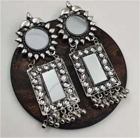 Elite Oxidised Silver Earring German Silver Drops & Danglers